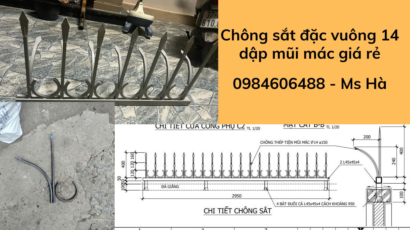 Chông Sắt Đặc Chông Hàng Rào